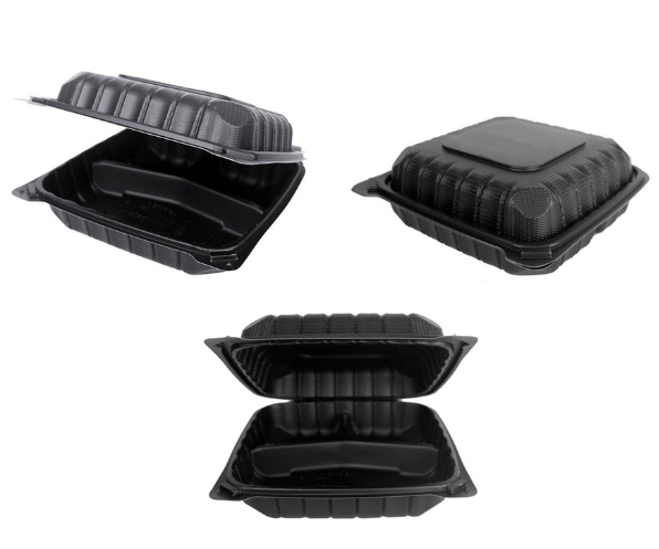 MFPP Black 8in.x8in.x3in. - 3 Compartment (150ct)