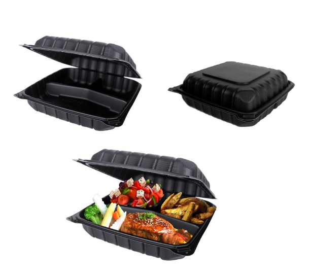 MFPP Black 9in.x9in.x3in. - 3 Compartment (150ct)