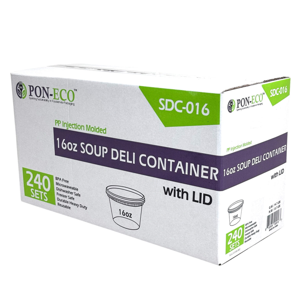 16oz Soup Containers with Lids (240 Sets)