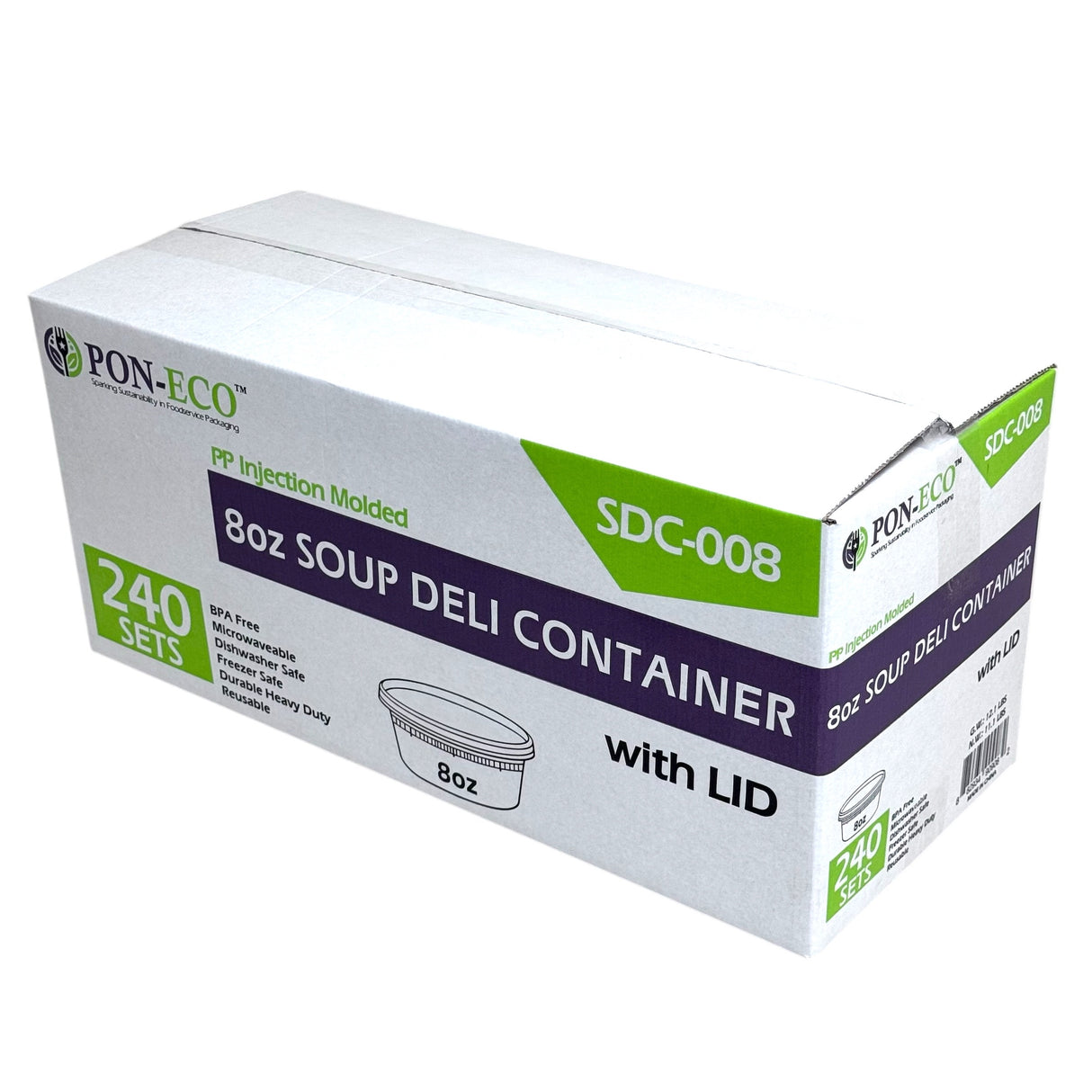 8oz Soup Containers with Lids (240 Sets)