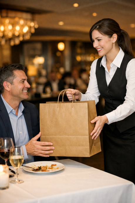 kraft paper bag with twisted handles